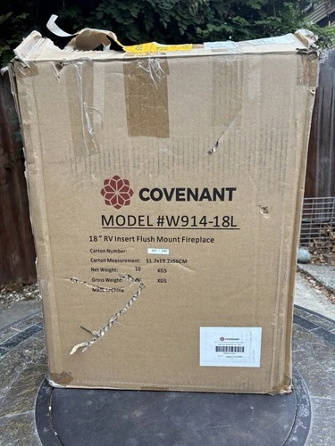 Covenant W914-18L 18" Insert Flush Mount Fireplace RV Camper (no Remote)
