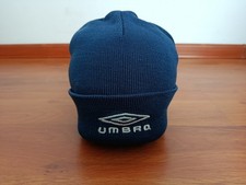 Vintage 90s Umbro Beanie Hat Navy Blue Embroidered Logo Y2K Football Casuals