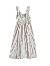 Vintage Nylon Blush Pink Slip On Lace Sheer Dress Size Small