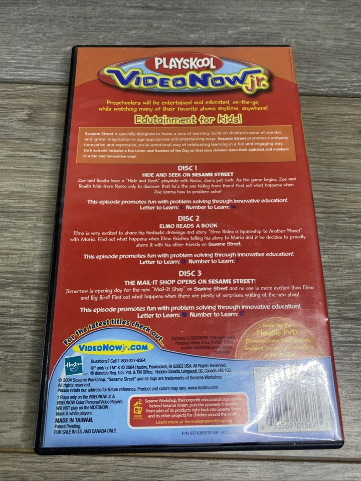 Paquete de 3 discos Playskool Video Now Jr Plaza Sésamo disco faltante 1 Foto 2 de 4