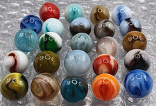 Vintage Marbles Lot- .63"- .57"- Jabo, DAS, West Virginia Swirls - L405