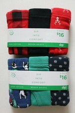 2 Packs 6 Pairs New NIP Boy's Medium 8/10 DIP INTO COMFORT Cotton Boxer Briefs