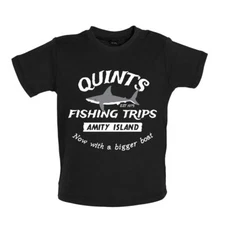 Quints Fishing Trips - Baby T-Shirt / Babygrow - Film Movie Jaws Shark Sharks