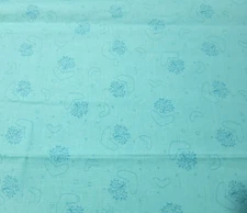Basically Hugs BTY Helen Stubbing P&B Textiles Aqua Blue Floral Flower Heart
