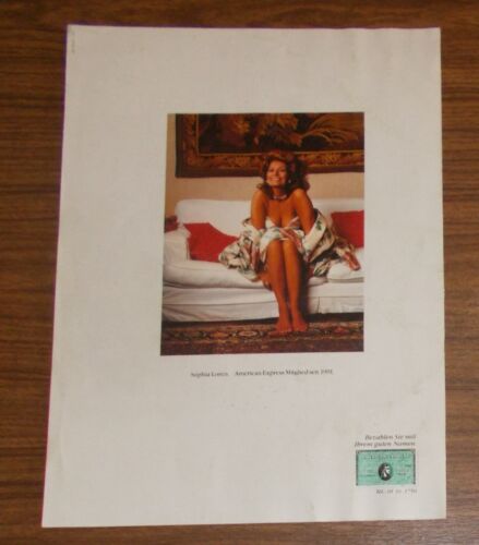 Seltene Werbung AMERICAN EXPRESS - Sophia Loren 1992 - Bild 1 von 1