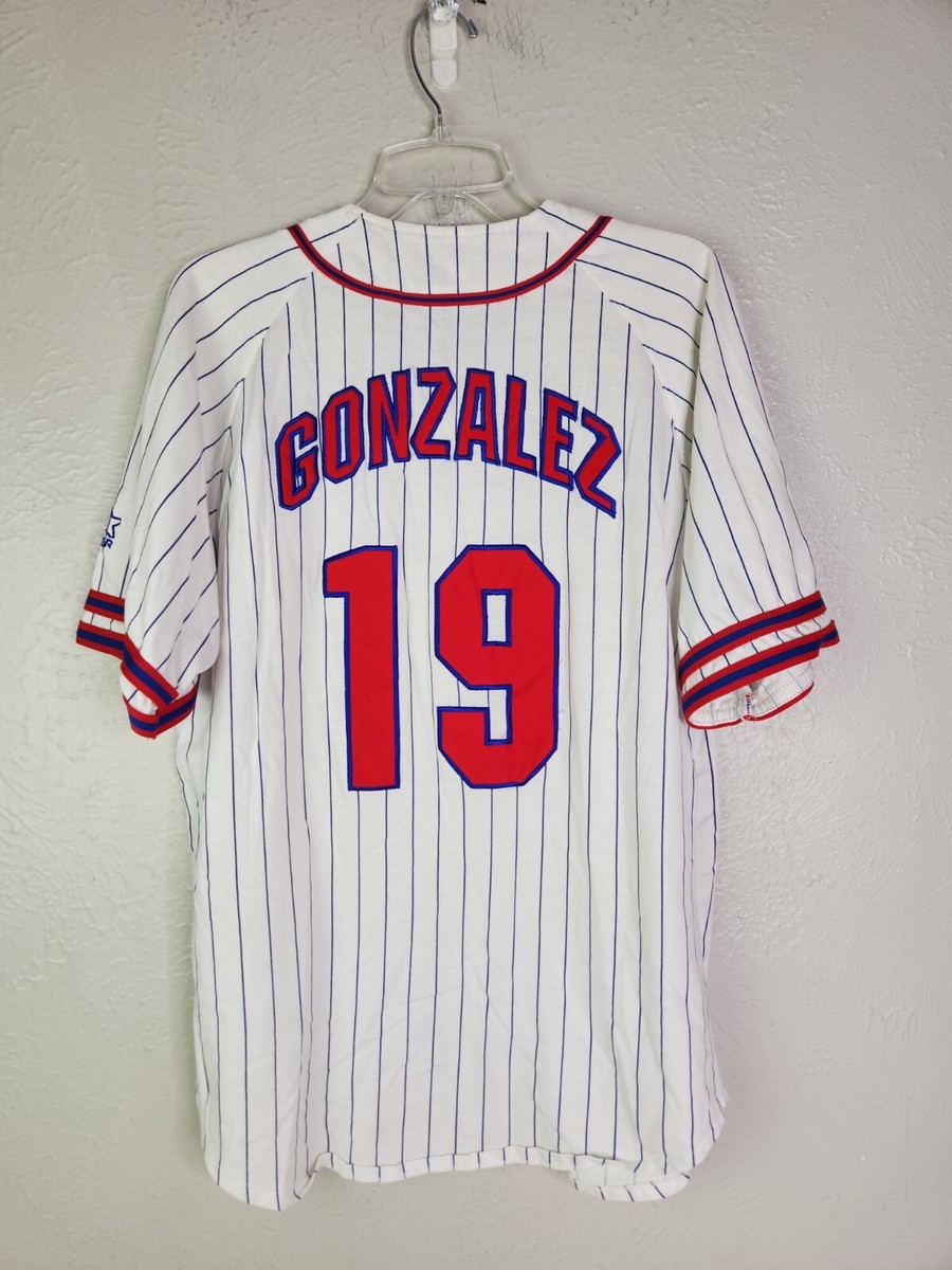 Texas Rangers Gonzales ユニフォーム L VTG Texas Rangers Juan Gonzalez Baseball Jersey Sewn Starter