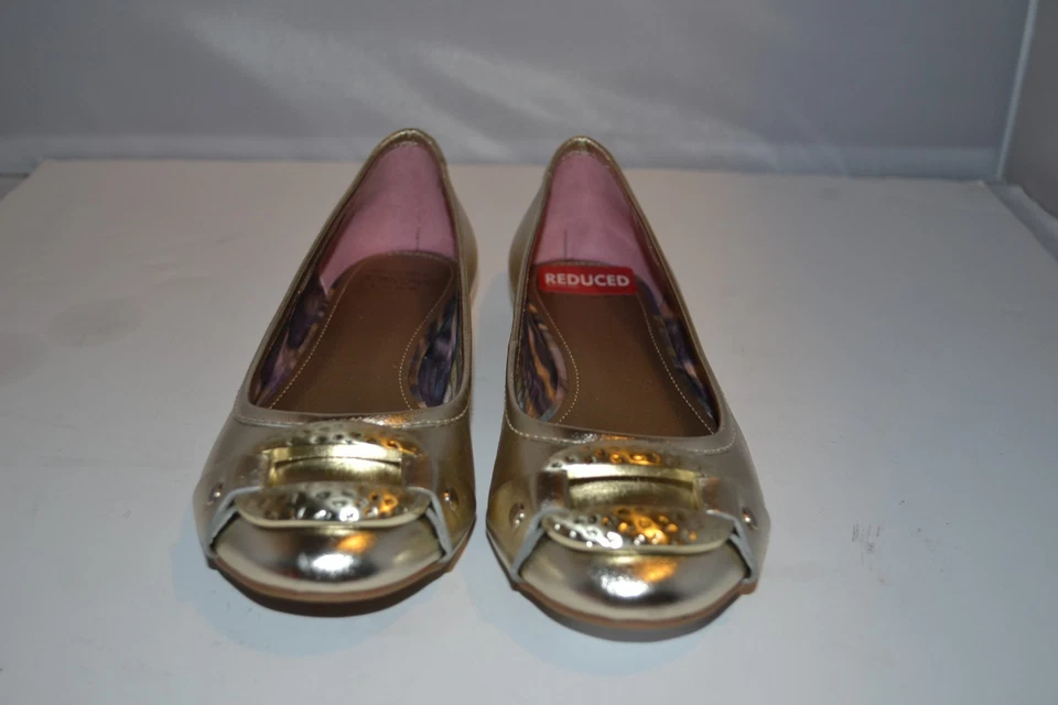 Circa by Joan & David Indreya 金属金色钱包平底皮革女式 6 M 码 — 第 2/4 张图片