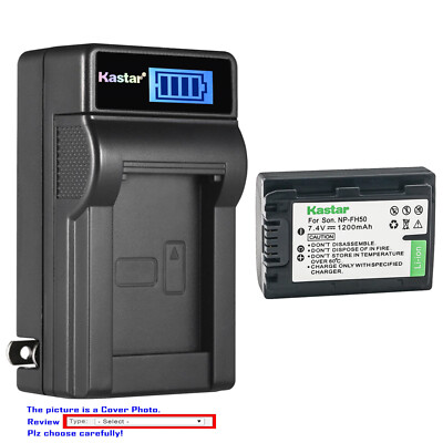 Kastar Battery AC Wall Charger for Sony NP-FH30 NP-FH50 NP-FH70 NP-FH100 ACVQH10