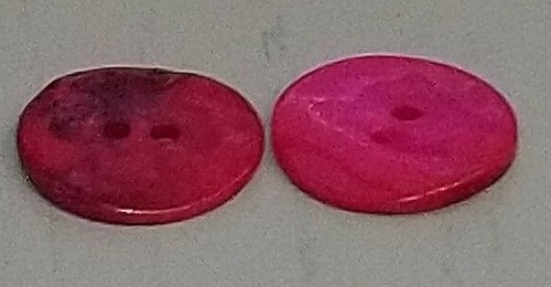 Cerise Pink Mother of Pearl 2 Hole Buttons - 11mm, 15mm, 18mm, 20mm, 23mm, 34mm - Picture 5 of 5