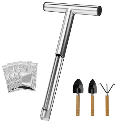 Soil Sample Probe, 12 Inch Stainless Steel T-Style Handle Soil Probe Rod for ...