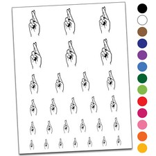 Crossed Fingers Hand Temporary Tattoo Water Resistant Set