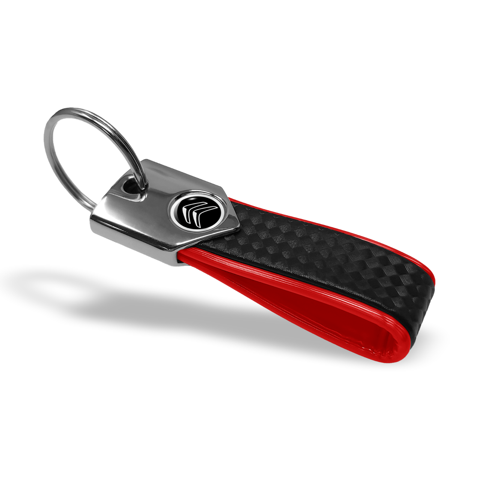 Key Chain Citroen Rojo Oficial, Carbono, Logo Negro eBay