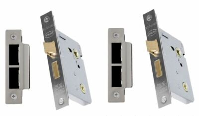 2er PACK - Gridlock 51,07 75mm SSS Einsteckschloss Bad / Sichtschutz EN12209 CE 