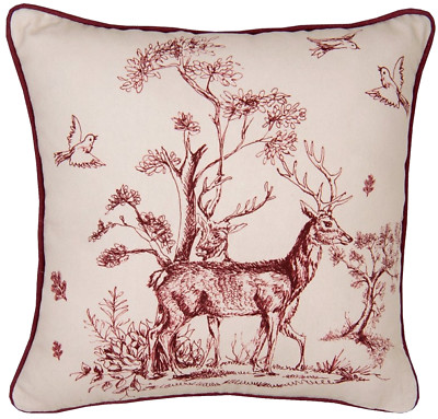 Kissenbezug 40 x 40 cm Baumwolle Hirsch Tiere Wald Pretty Forest Clayre & Eef