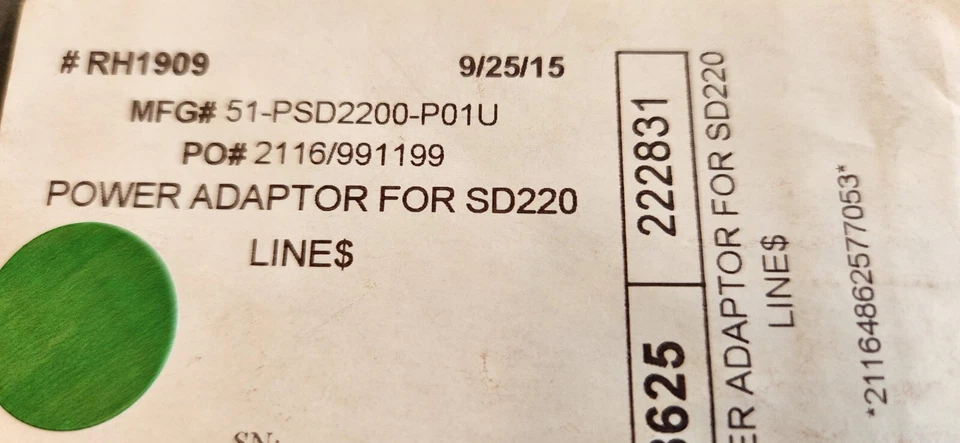 GeoVision DC 24V Power Adapter 51-PSD2200-P01U for SC220 line - Image 2 of 2