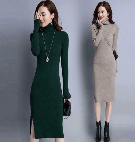Womens Slim Fit Turtleneck Long Sleeve 