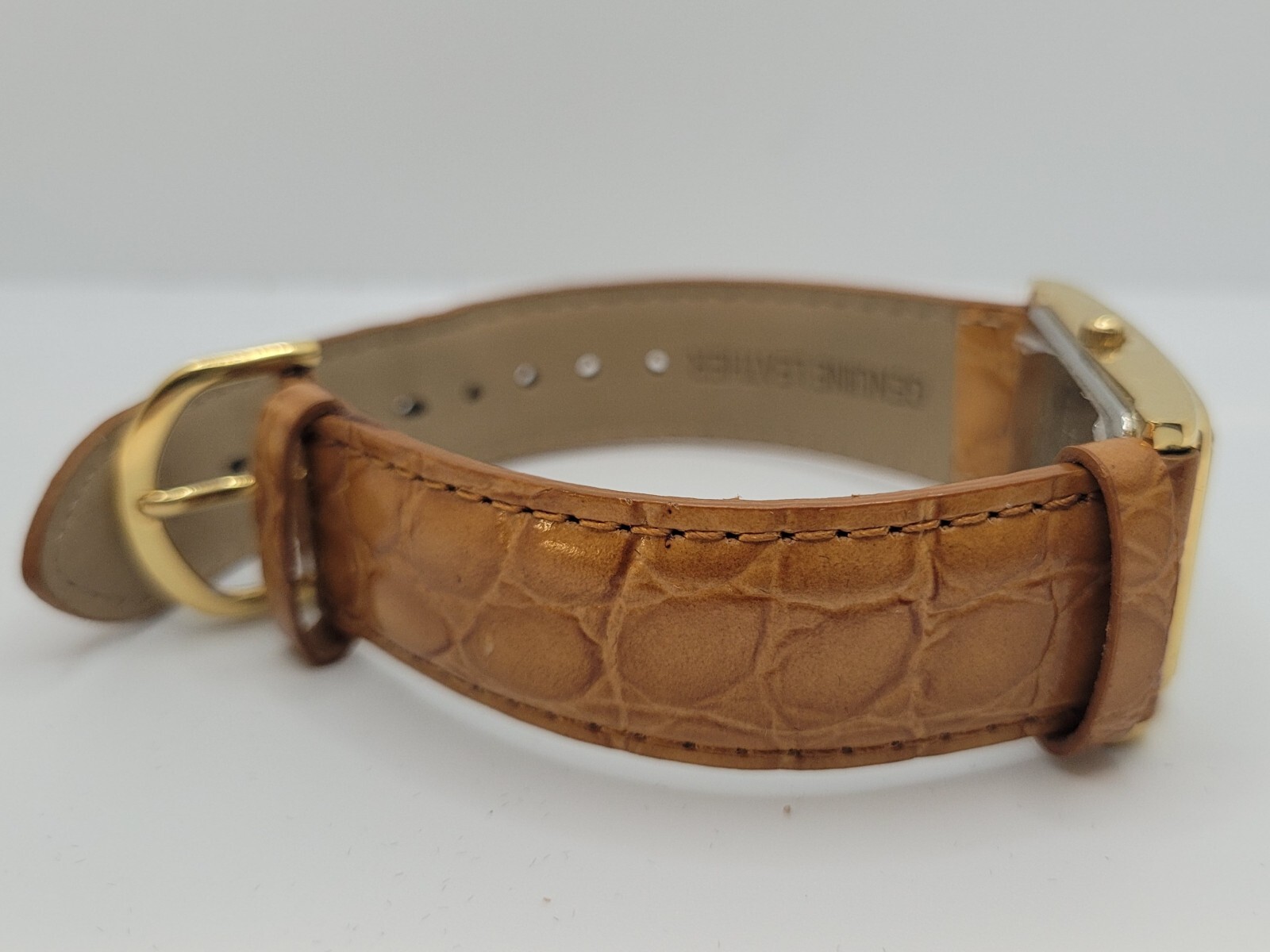 Stauer G31404GS Gold Bar Watch SS White Dial Water Resistant Roman