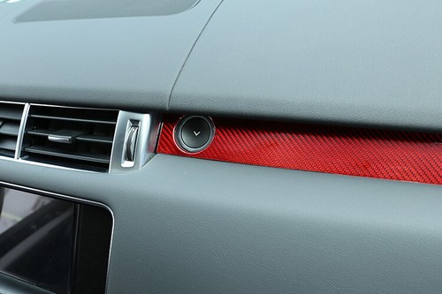 Real Red Carbon Fiber For Range Rover Sport 2014-2019 Passenger Decoration Trim - Foto 12 di 12