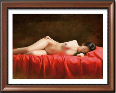 Handmade Original Oil Painting art female chinese nude girl on canvas 24''X30''
