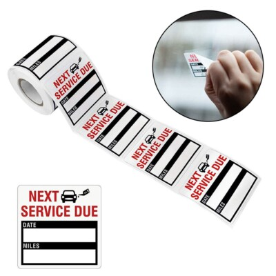 #ad 300 Pc Oil Change Stickers Next Service Due Reminder Sticker Roll Window 2quot; X 2quot; $2.00