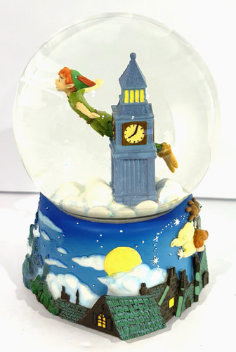 Disney Enesco Peter Pan Musical Snow Globe Plays "I Can Fly" Christmas Neverland - Picture 2 of 7
