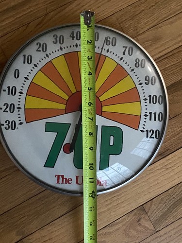 Vintage 7 UP "The UnCola" Psychedelic Dial Thermometer RARE GLASS. FINAL PRICE - Picture 2 of 11