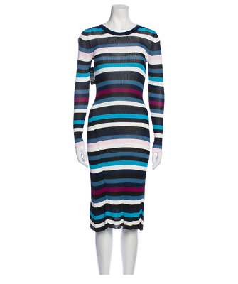 Altuzarra Striped Midi Length Blue/ White Women's Crew Neck Dress w/ Tag  Size XS | eBay