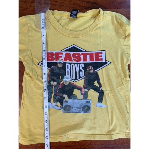 Vintage 90s Beastie Boys Kids Size 4 Ghetto Blaster Retro Tour Shirt Yellow - Picture 4 of 11