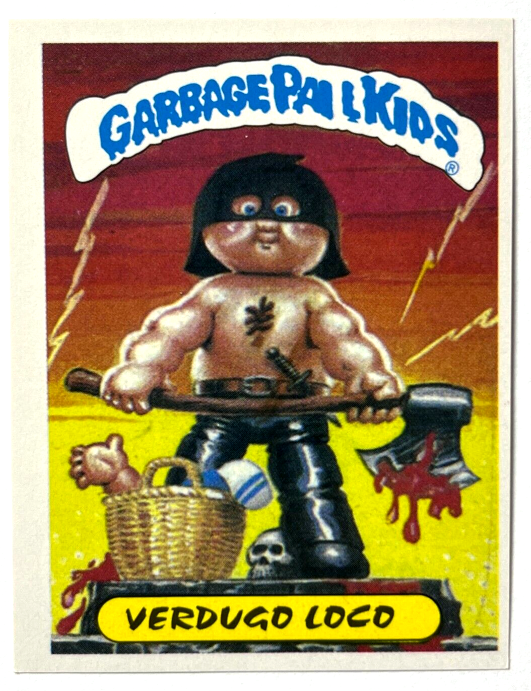1988 Garbage Pail Kids Sticker Reedition 030 Deadly Dudley Peru Edition