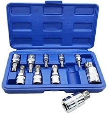 TORX BIT SOCKET SET 12 Point Triple Square Spline 1/4 3/8 1/2 Drive METRIC mm