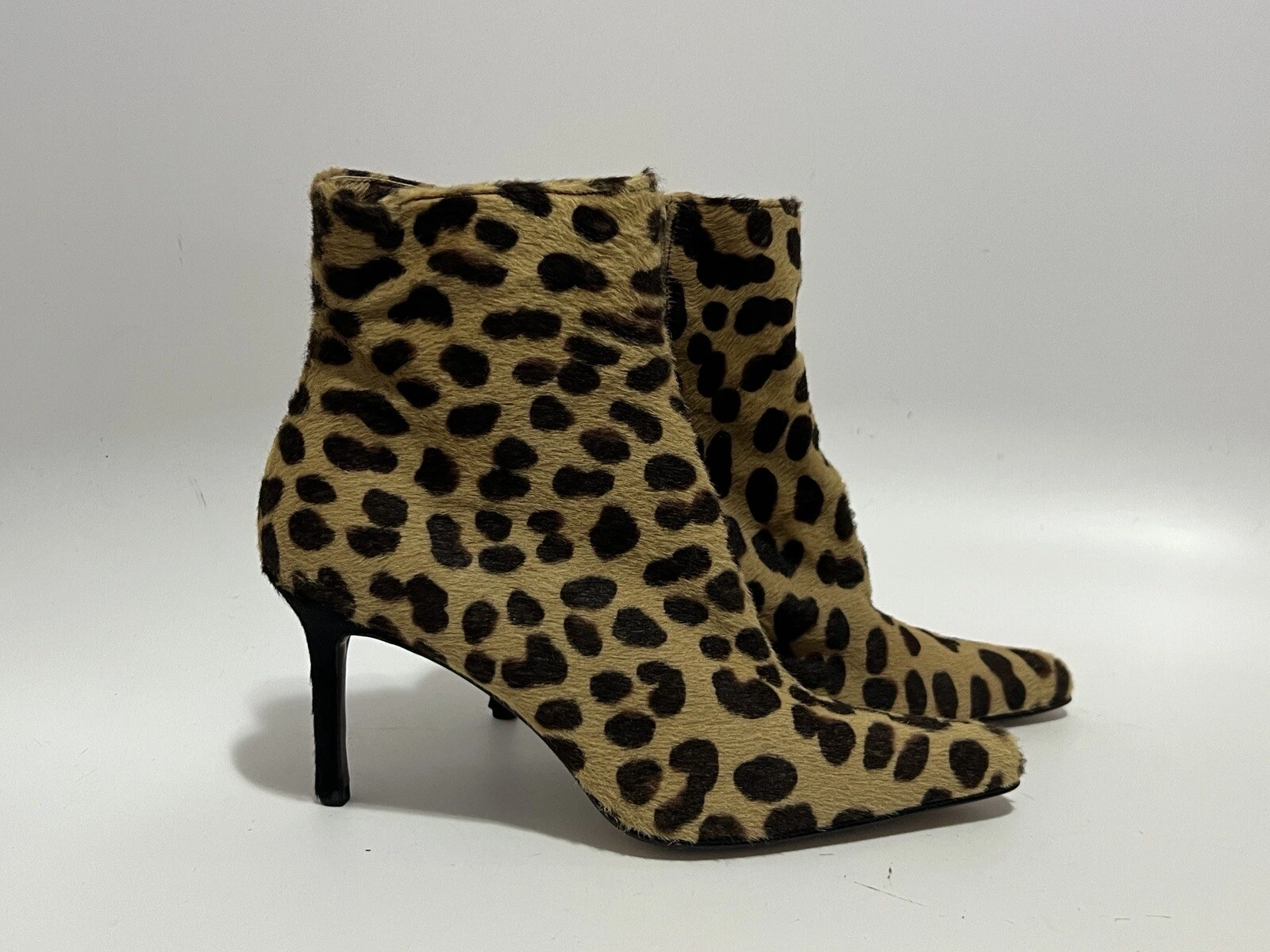 BOTTES CHEVILLE CHEVEUX PONEY IMPRIMÉ LÉOPARD VINTAGE CHRISTIAN DIOR BY JOHN GALLIANO ANNÉES 90 37