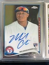 Michael Choice Autographed 2014 TOPPS Chrome Rookie Baseball Card
