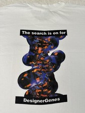 Vintage 1990s 90s Fractal 3D Computer Art Genetics Designer Genes T-Shirt, L NEW