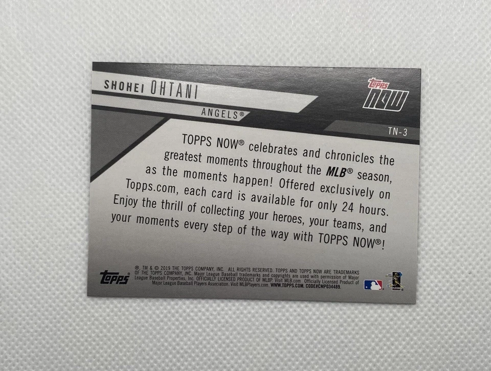 2019 Topps Now Shohei Ohtani 2018 Topps Now Review RC Mint Angels Rookie MVP - Image 2 of 2