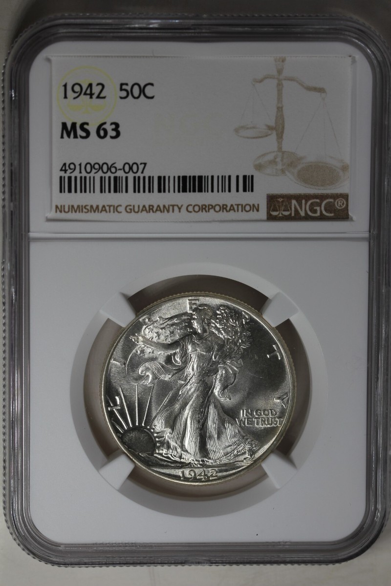 1942 .50 NGC MS63 Walking Liberty, Lady Liberty Half | eBay