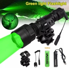 Hunting Green LED Light Torch Coyote Hog Varmint Predator Flashlight Scope Mount