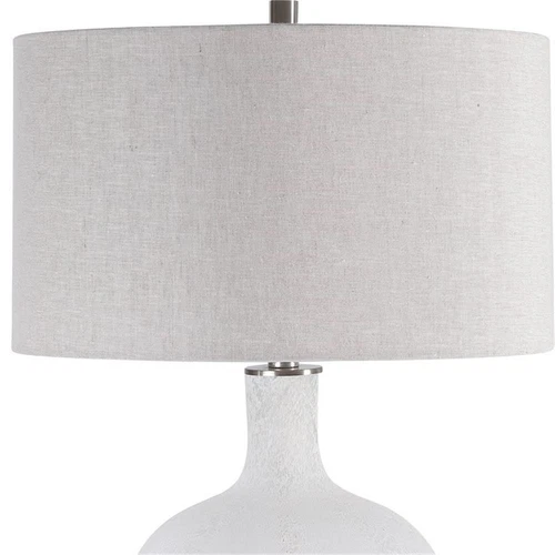 Uttermost Whiteout Mottled Glass and Fabric Table Lamp in Aged White - Picture 5 of 9