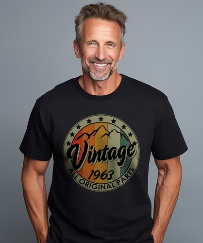 Vintage Mountain 1963-2023 60th Anniversary T-shirt - Funny Retro Design, Unisex - Picture 7 of 36