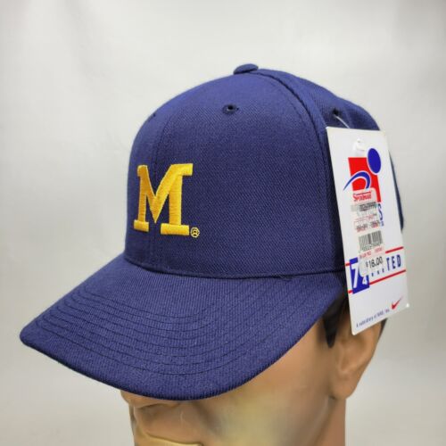 Michigan Wolverines Fitted Hat Wool Cap 7-1/4 NWT Vintage Sports ...