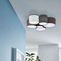 Licht-Trend Deckenleuchte Palmas 6-Flg. Weiß, Braun, Grau, Schwarz