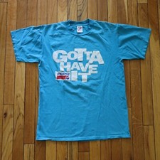Vtg 90s Pepsi Gotta Have It T-Shirt M Made in USA Blue Soda Ad Promo Graphic Tee