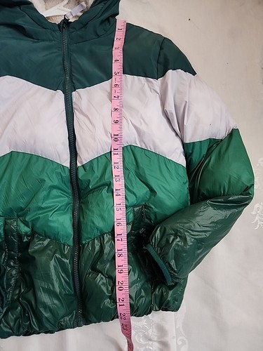 Cat & Jack Winter Puffer Coat Jacket Boys Large Color Green Full-Zip - Picture 5 of 8