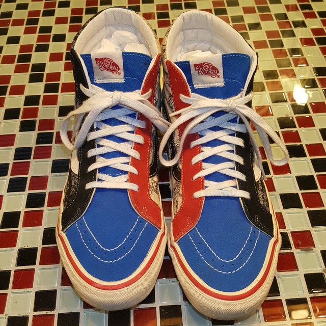 vans sk8 hi blue red