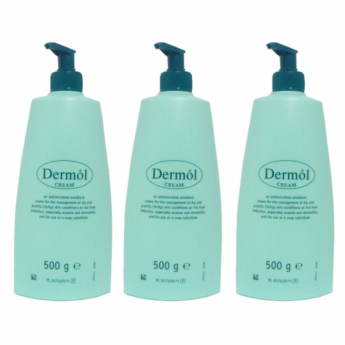 3 x 500g Dermol Emollient Cream Dry Itchy Skin Eczema and