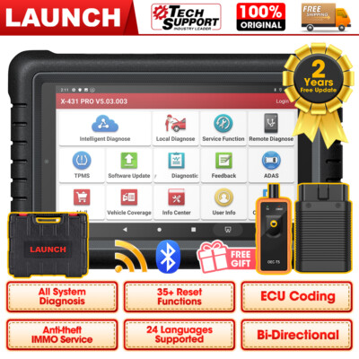 LAUNCH X431 Pros V + PRO Elite Bidirectional Car Diagnostic Scanner Key Coding