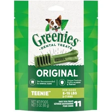 	GREENIES Original TEENIE Natural Dog Dental Treats 3 oz. Pack 11 Treats	