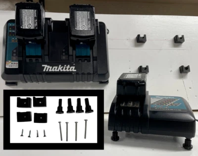 MANNIXBROTHERS Makita Battery Charger (Removable) Wall Mount Set for 18v Single & Double Models