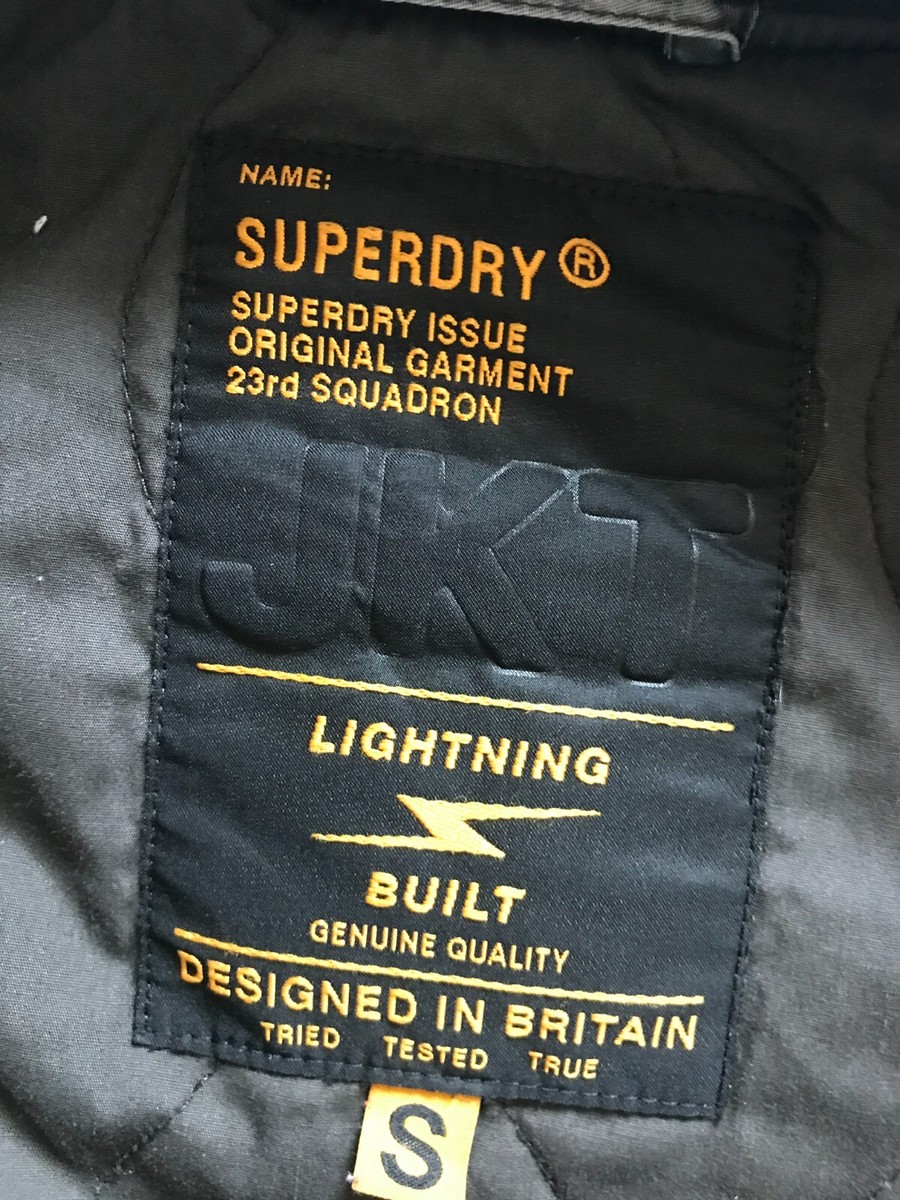 SUPERDRY MEN'S BOMBER SPACE GRAY JACKET EMBROIDERED SMALL SIZE EU