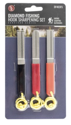 Sona Enterprise - 3-Piece Angled Groove Fishing Hook Sharpening Stones Set