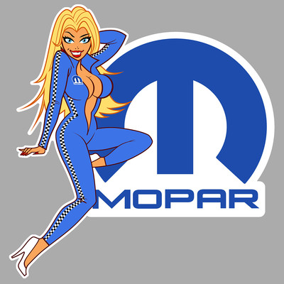 MOPAR right pin up right vinyl sticker laminated